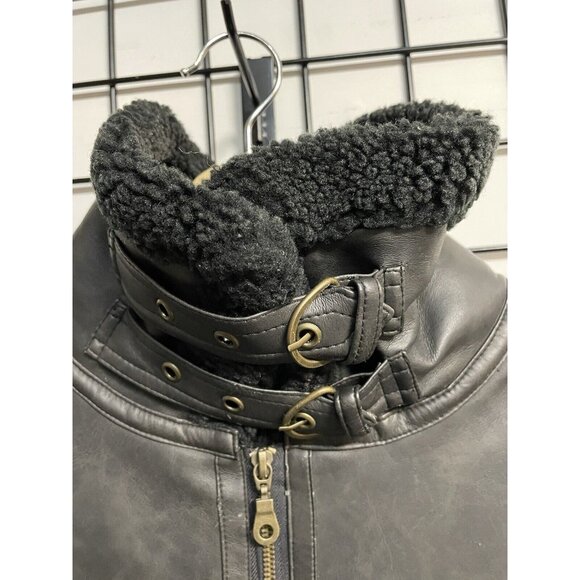 B.M.M. Los Angeles Faux Leather Motorcycle Jacket Brown Mens Medium Lined - Picture 15 of 16